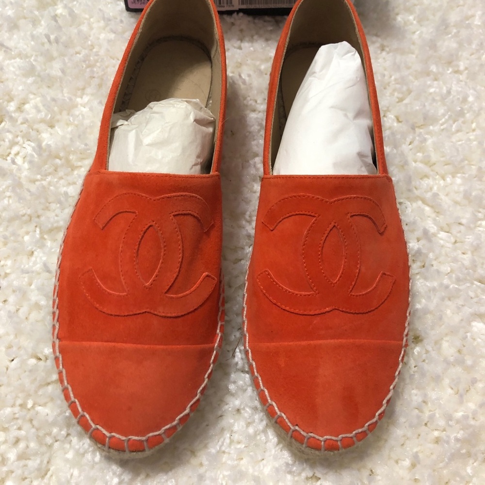 CHANEL Espadrilles Orange Suede - Picture 13 of 14